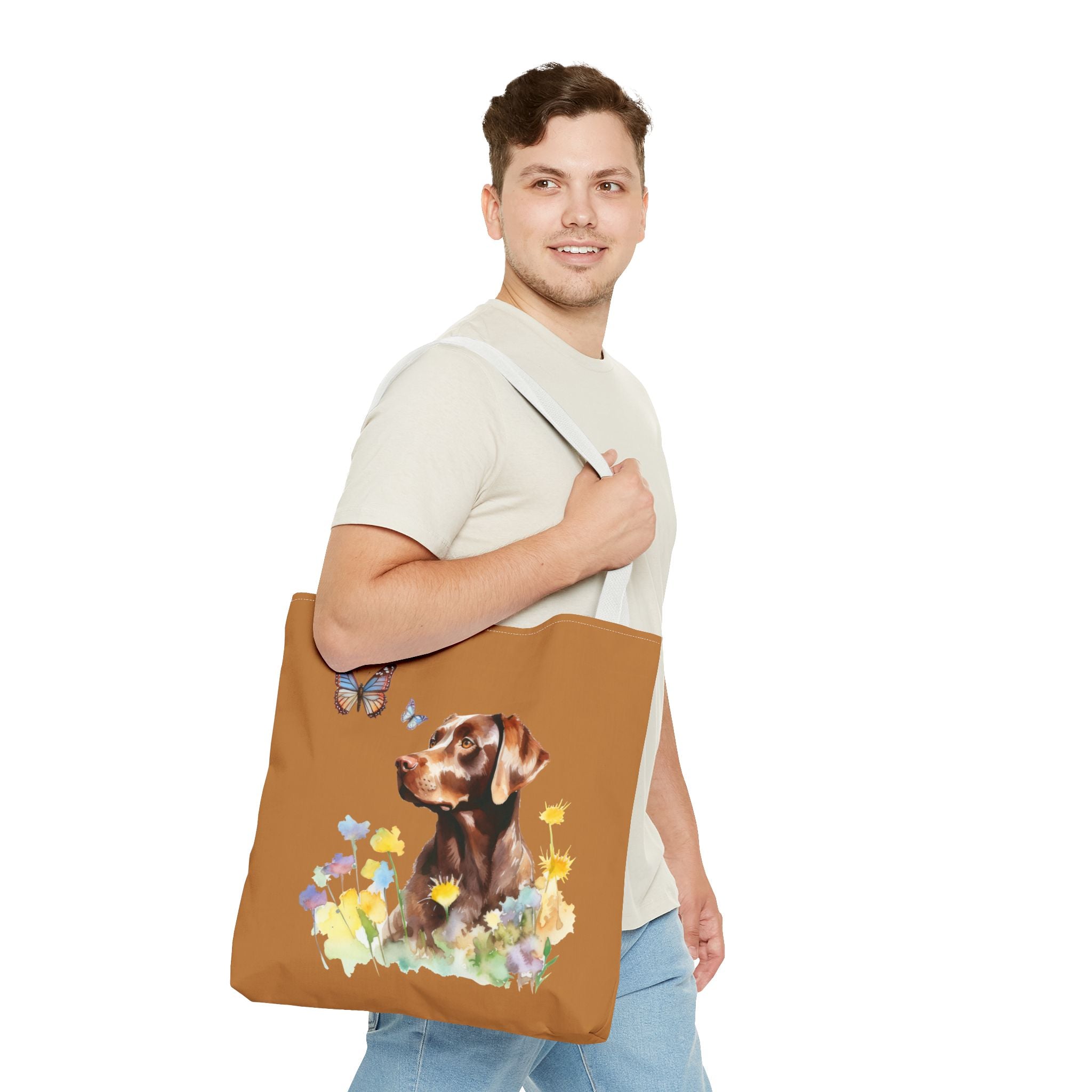 Labrador Retriever Flowerly Tote Bag