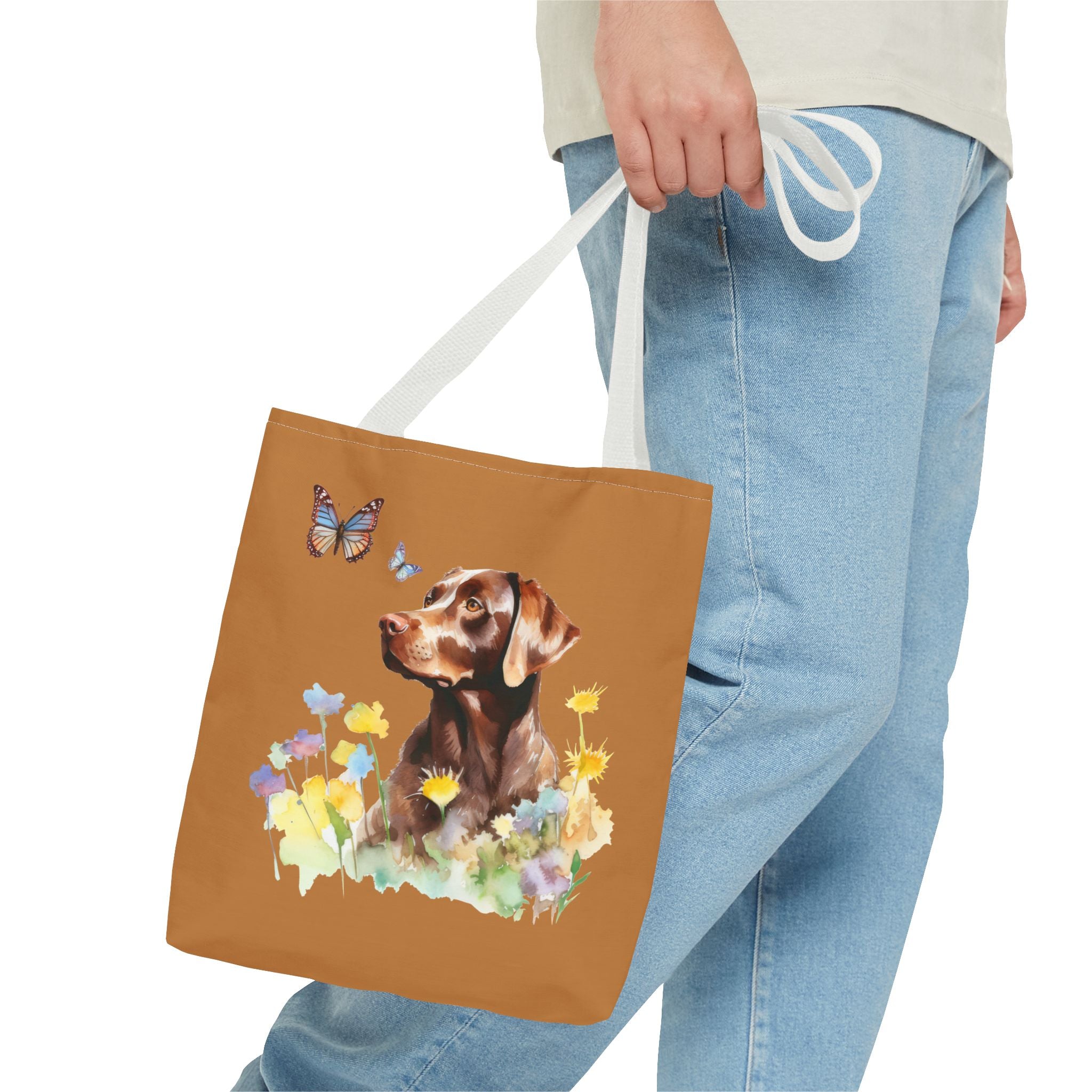 Labrador Retriever Flowerly Tote Bag