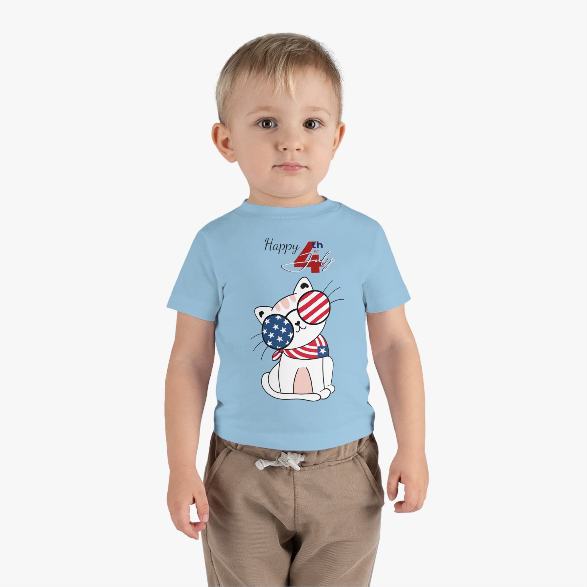 Happy 4th of July Cute Cat design Infant Shirt, Baby Tee, Infant Tee