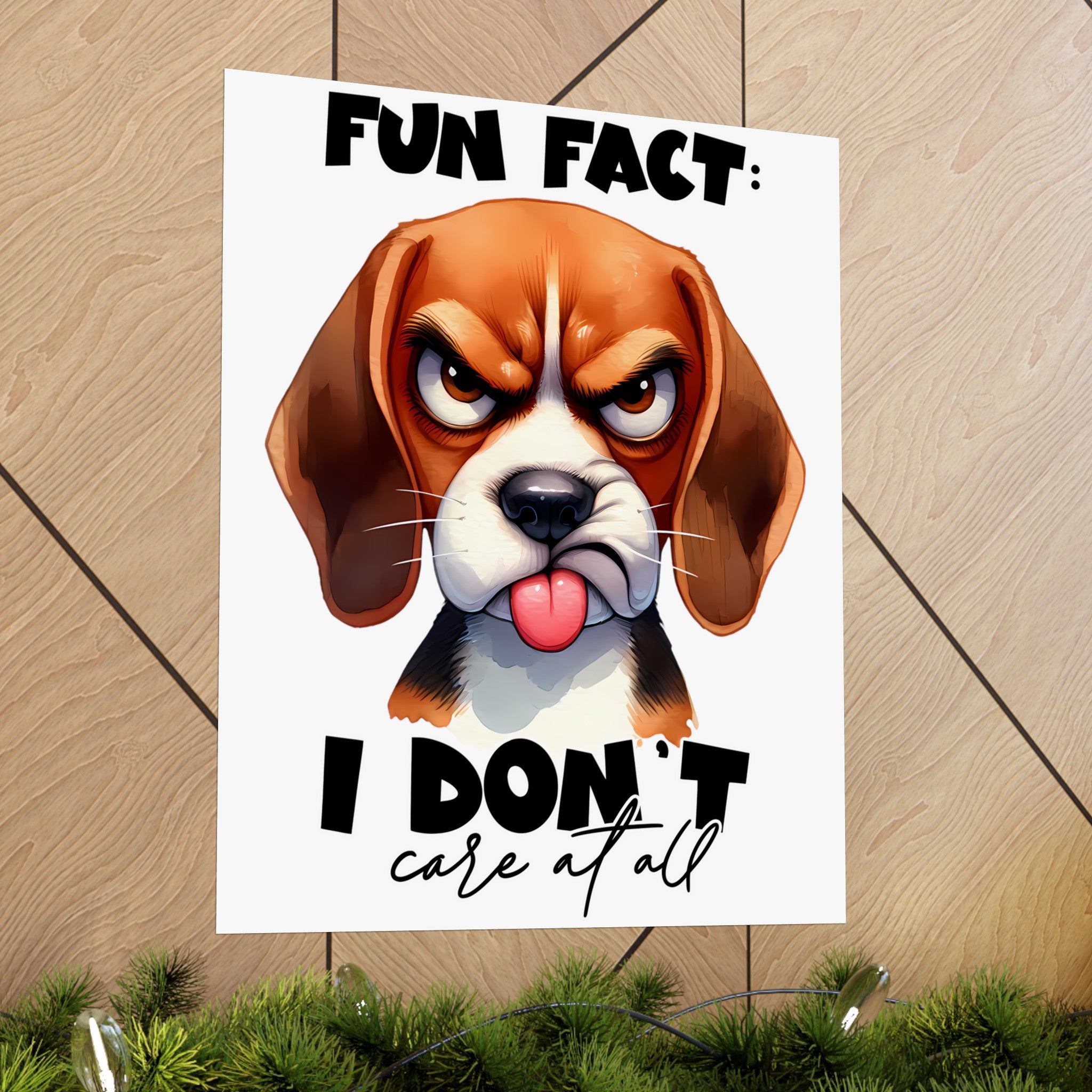 Funny Dog Wall Art Poster, Fun Fact I Don't Care At All, Humorous Pet Quote Art, Sassy Pet Lover Decor, Gift for Dog Owners Matte Vertical Posters