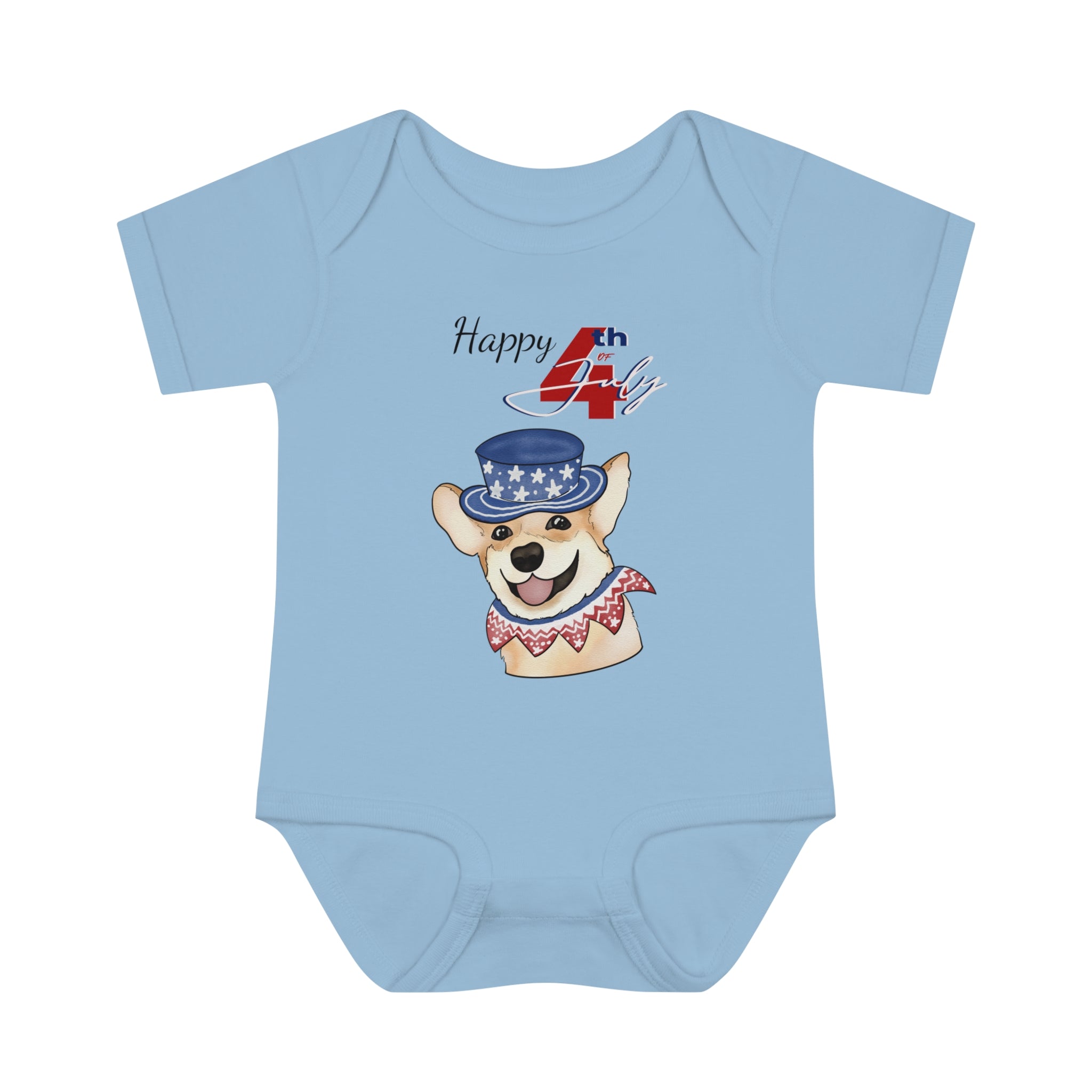 Happy 4th of July Happy Dog Baby Bodysuit