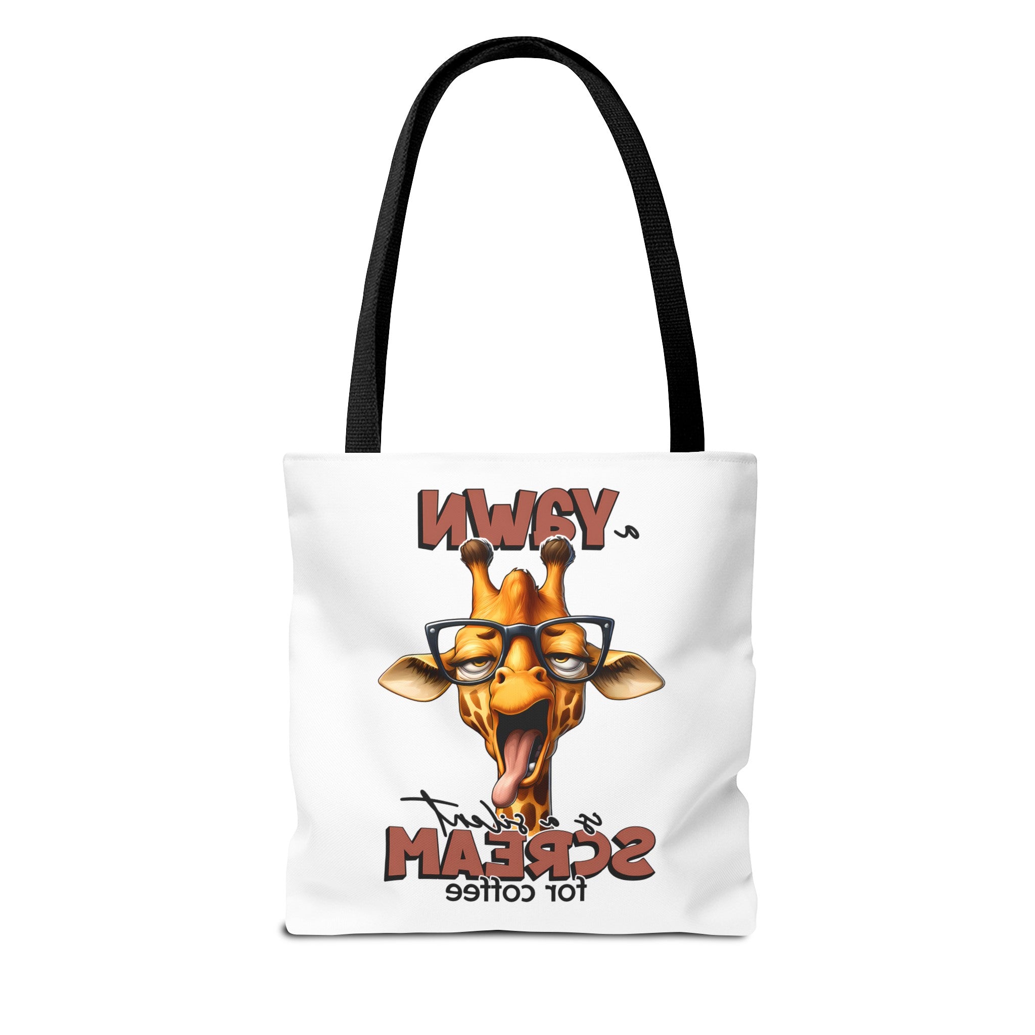 Funny Giraffe Tote Bag, A Yawn is a Silent Scream for Coffee, Cute Animal Tote, Quirky Tote Bag, Coffee Lovers Gift, Unique Tote Bag Tote Tote Bag