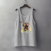 Charming Brown Dog with Butterflies and Flowers Women Tank-Top