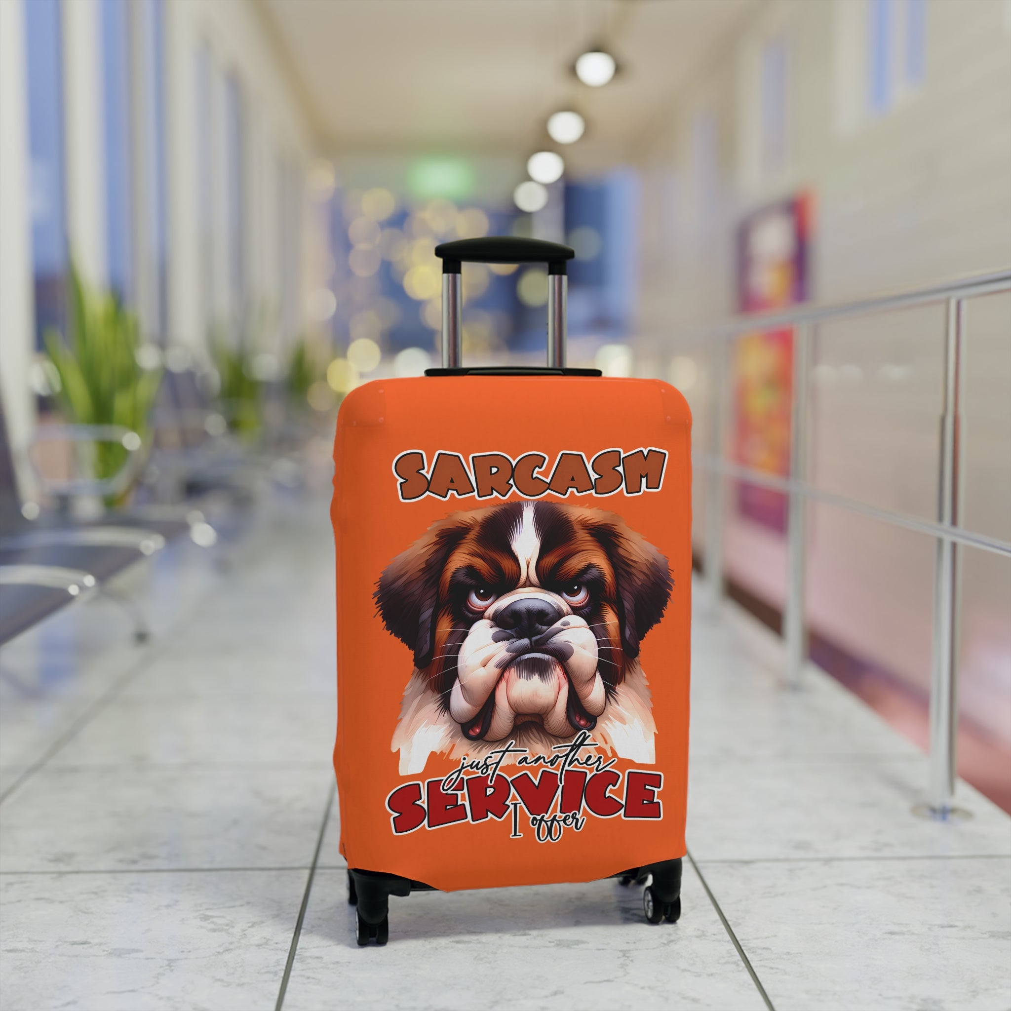 Funny Sarcastic Dog Luggage Cover, Just Another Service I Offer, Unique Gift for Dog Lovers, Hilarious Luggage Cover, Cute Dog Lover's Luggage Cover