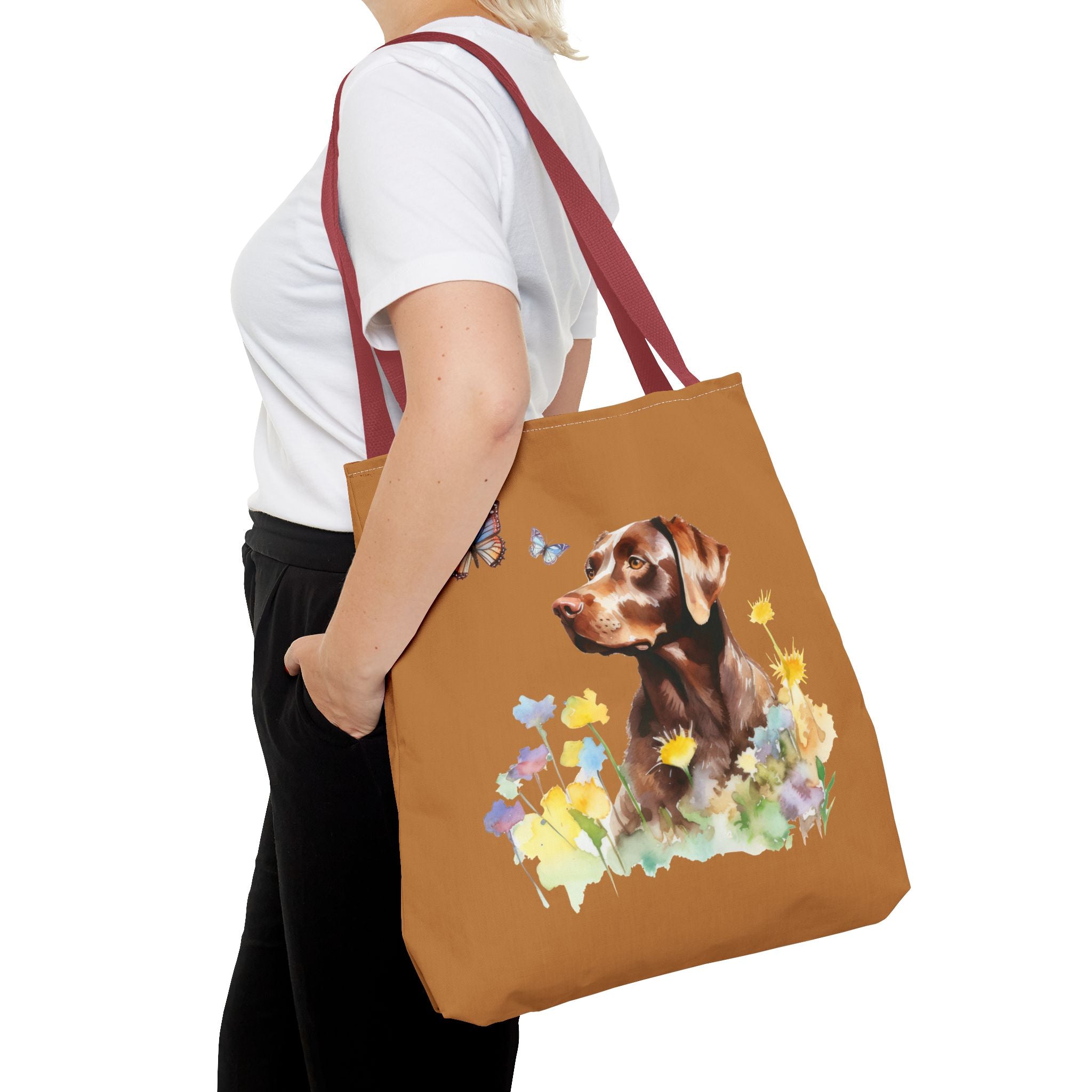 Labrador Retriever Flowerly Tote Bag