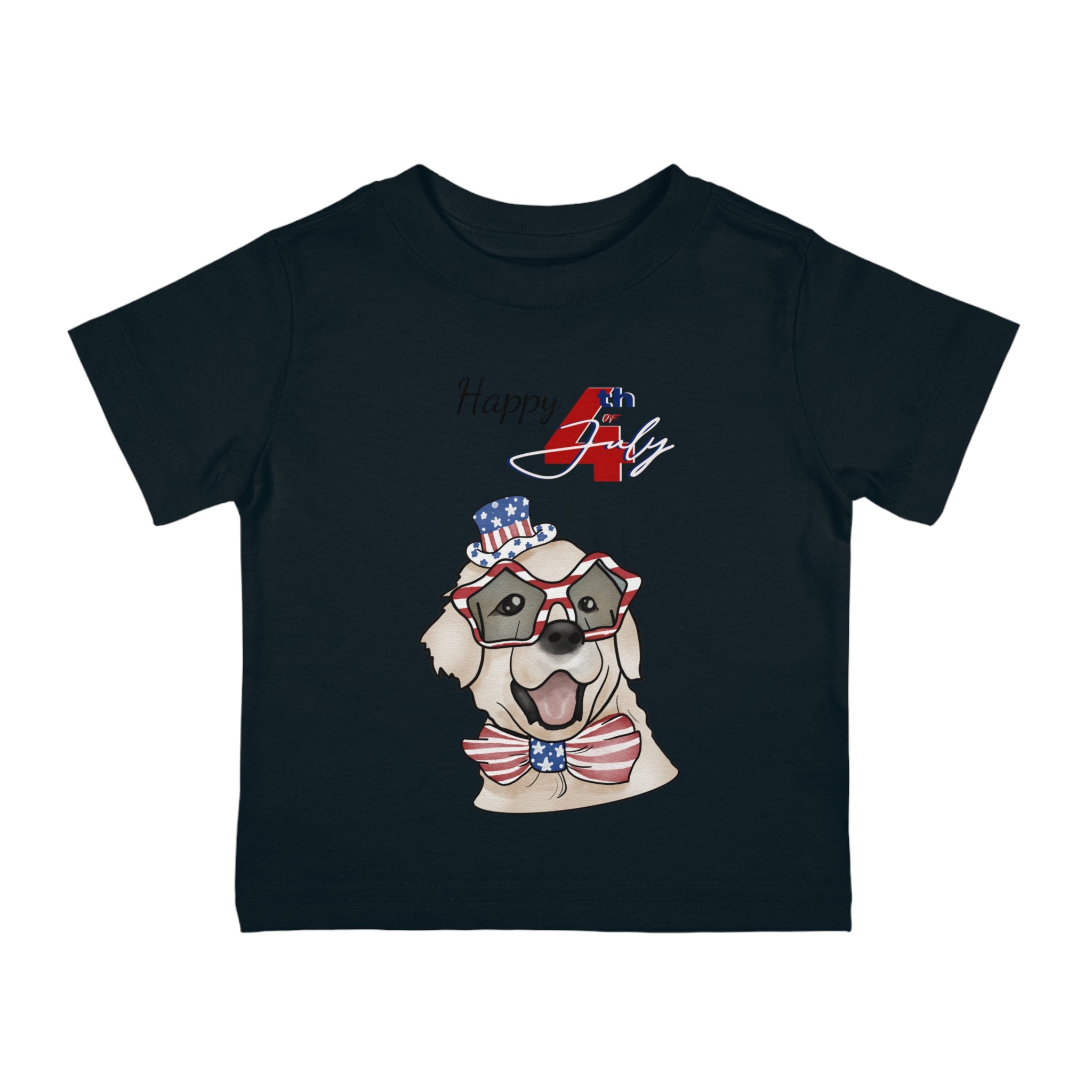 Happy 4th of July Cool Dog Infant Shirt, Baby Tee, Infant Tee