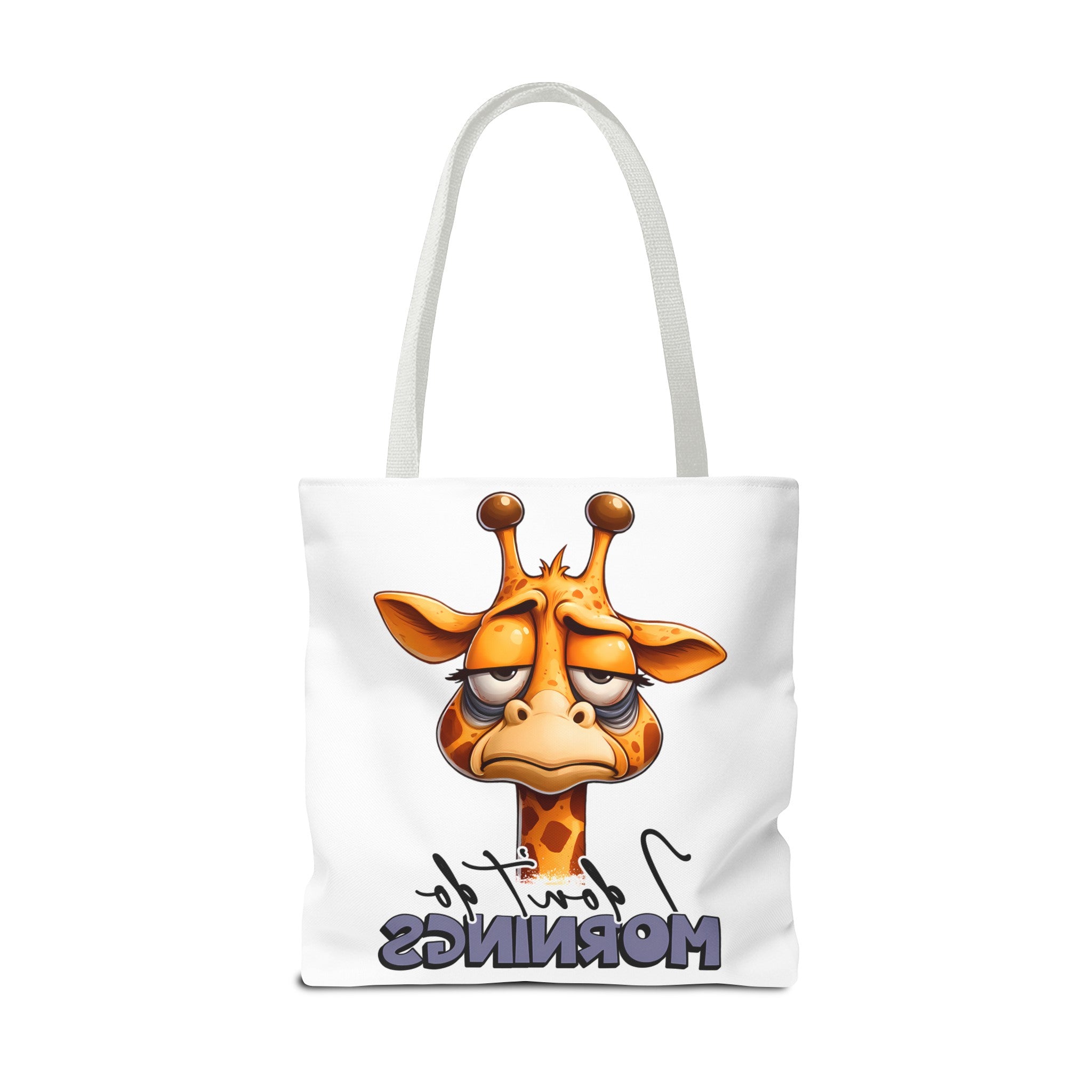 Funny Giraffe Tote Bag, I Don't Do Mornings Design, Cute Animal Quote Gift, Humorous Shopping Bag, Reusable Grocery Bag, Eco-Friendly Tote Tote Bag