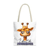 Funny Giraffe Tote Bag, I Don't Do Mornings Design, Cute Animal Quote Gift, Humorous Shopping Bag, Reusable Grocery Bag, Eco-Friendly Tote Tote Bag