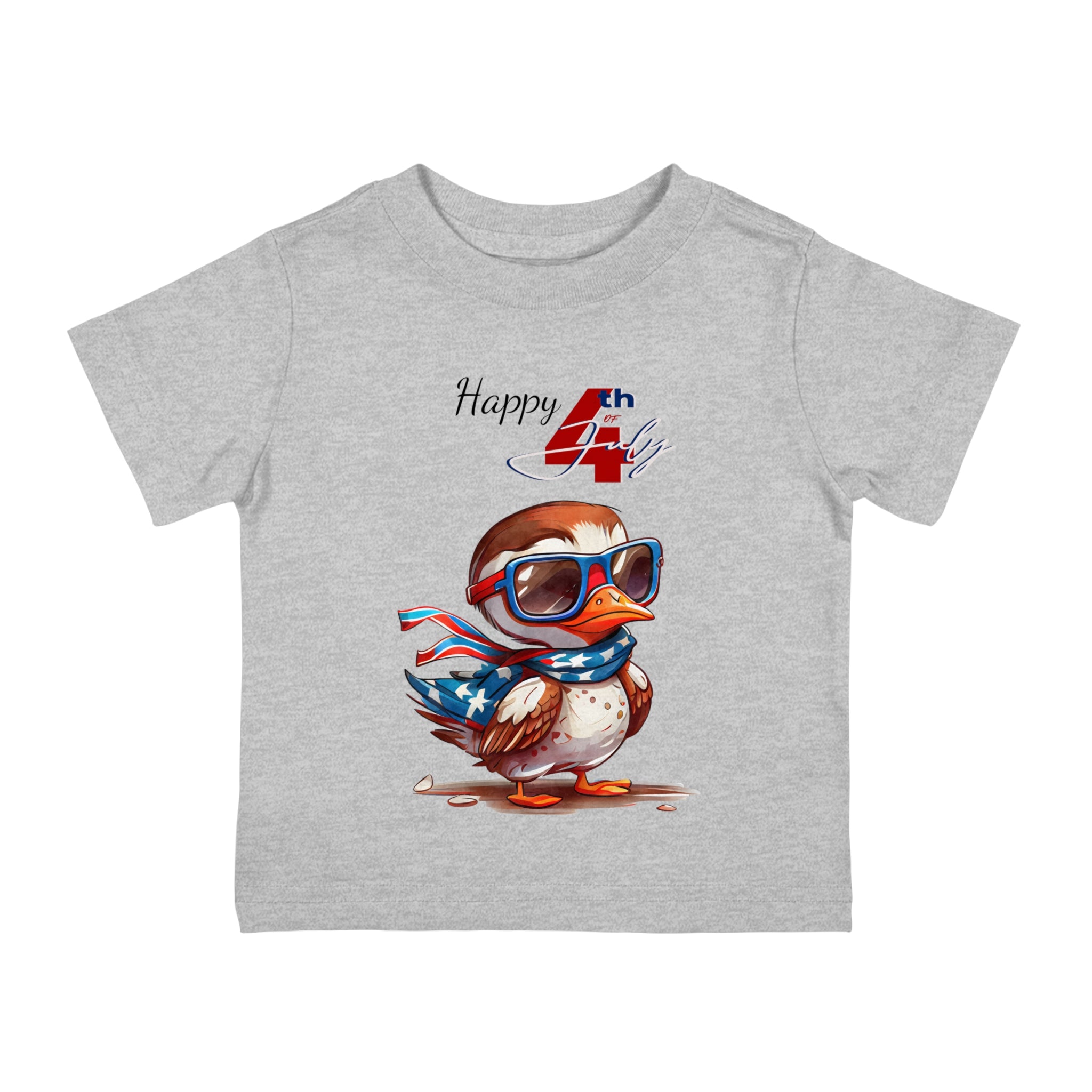 Happy 4th of July Cute Bird Design Infant Shirt, Baby Tee, Infant Tee