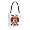 Fun Fact Dog Tote Bag, Funny Dog Tote Bag, Cute Dog Tote Bag, Animal Lover Tote Bag, Gift for Dog Lovers, Novelty Tote Bag Tote Tote Bag