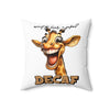 Funny Giraffe Pillow, Decaf Joke Design, Unique Cartoon Animal Cushion, Humorous Decorative Throw Pillow, Fun Home Decor Gift Spun Polyester Square Pillow