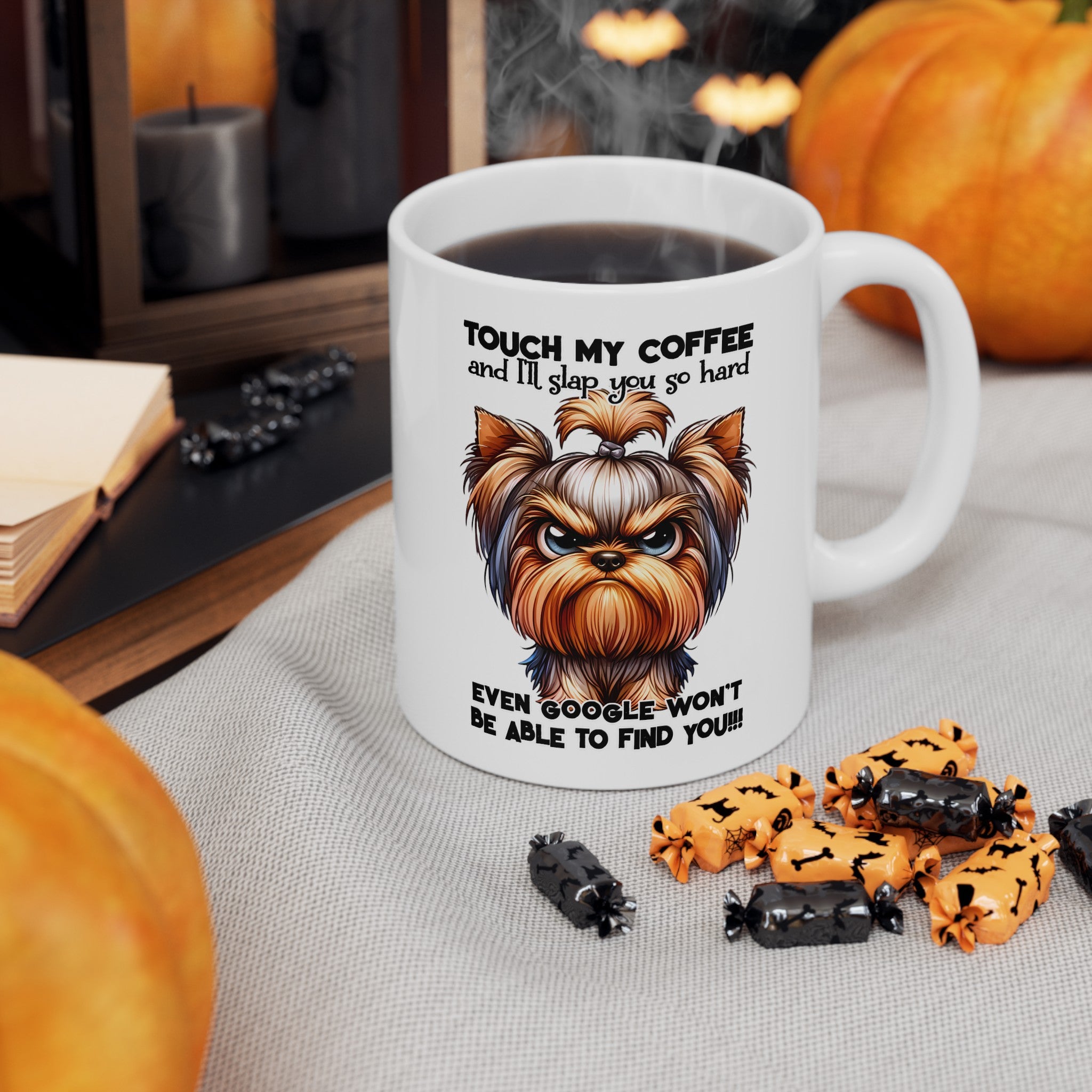 Funny Dog Mug, Touch My Coffee Dog Mug, Dog Lover Coffee Cup, Humorous Dog Gift, Coffee Mug with Dog, Dog Coffee Mug Gift Ceramic Mug, (11oz, 15oz)