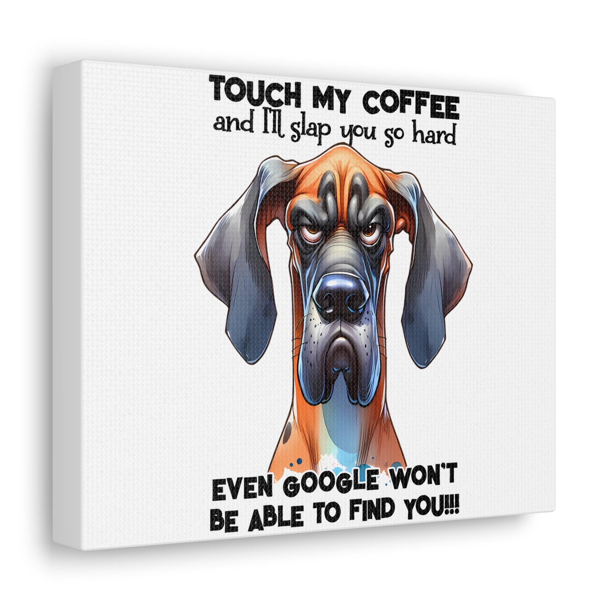 Funny Dog Wall Art, Pet Lover Gift, Coffee Quote Wall Decor, Humorous Pet Poster, Quirky Kitchen Art, Animal Lover Canvas Canvas Gallery Wraps