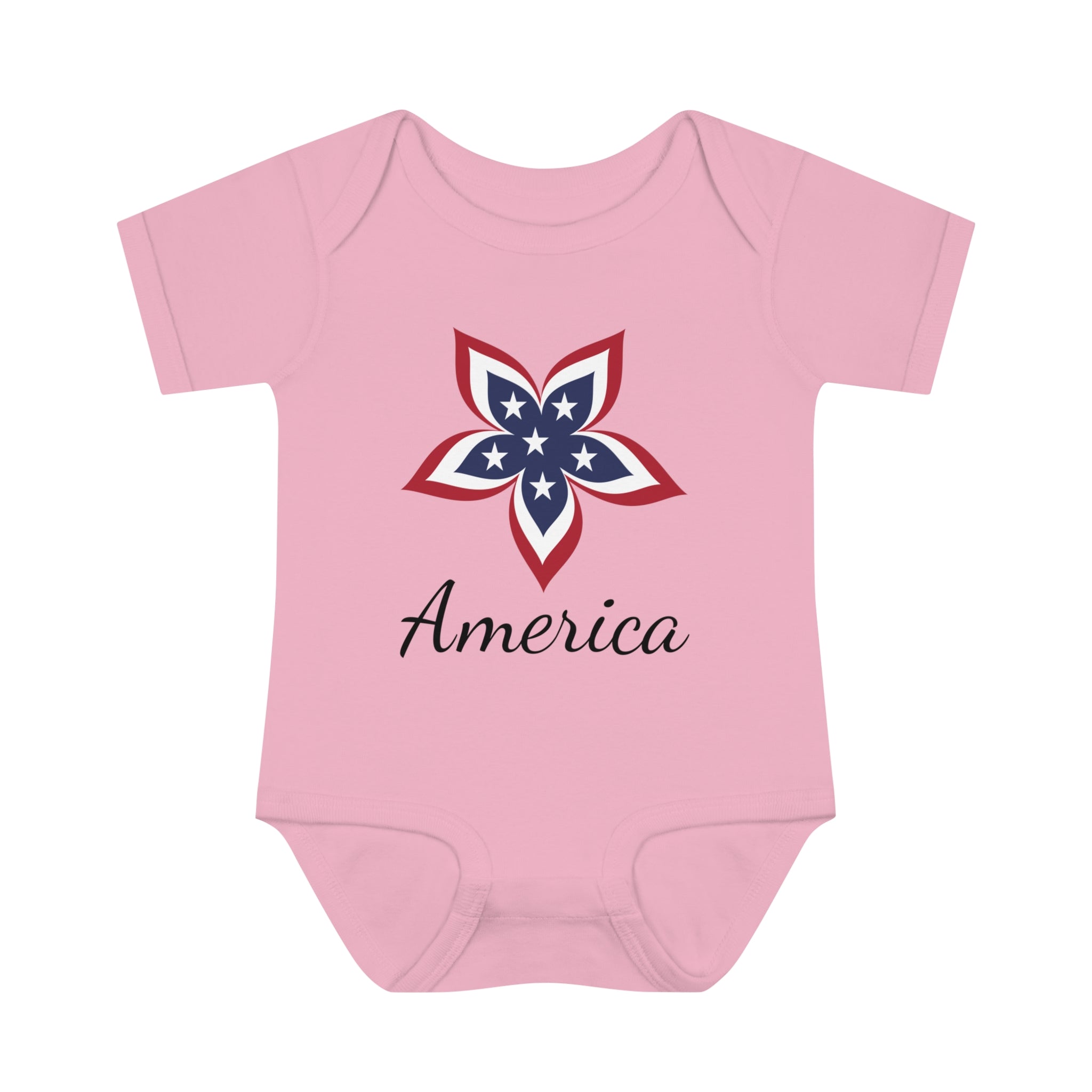 America Star Flower Baby Bodysuit