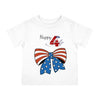 Load image into Gallery viewer, Happy 4th of July American Flag design Bow Tie Infant Shirt, Baby Tee, Infant Tee