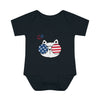 Load image into Gallery viewer, Cat Mom American Flag Design Baby Bodysuit