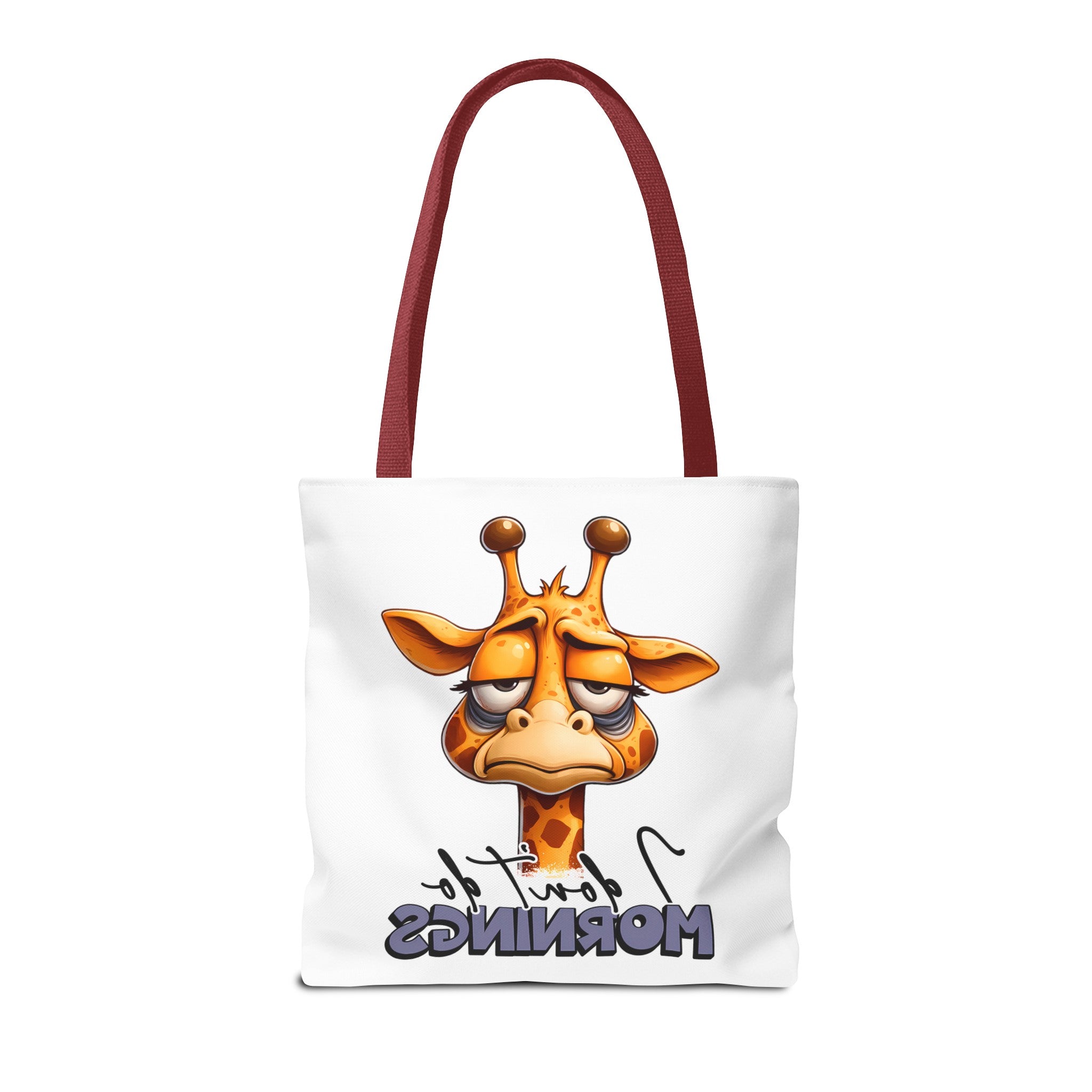 Funny Giraffe Tote Bag, I Don't Do Mornings Design, Cute Animal Quote Gift, Humorous Shopping Bag, Reusable Grocery Bag, Eco-Friendly Tote Tote Bag