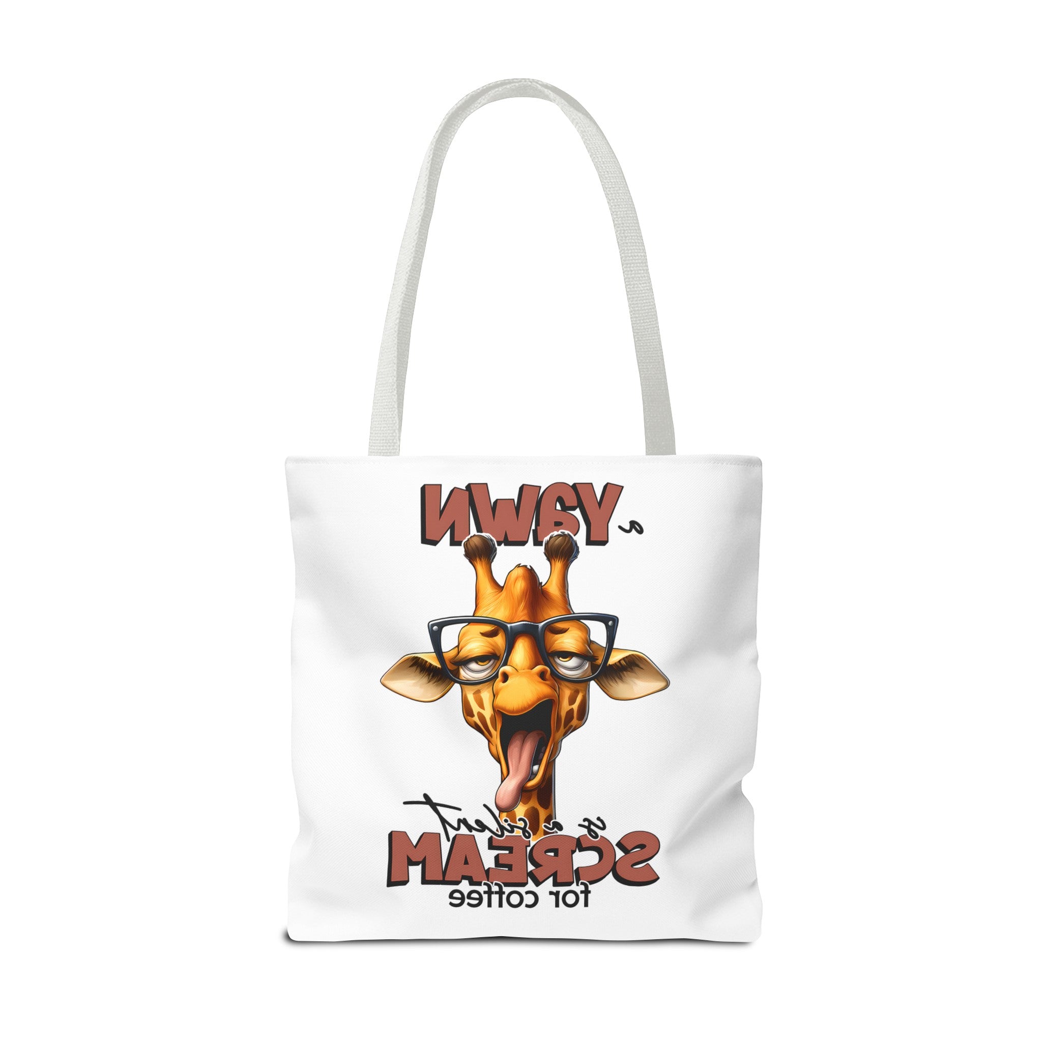 Funny Giraffe Tote Bag, A Yawn is a Silent Scream for Coffee, Cute Animal Tote, Quirky Tote Bag, Coffee Lovers Gift, Unique Tote Bag Tote Tote Bag