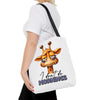 Funny Giraffe Tote Bag, I Don't Do Mornings Design, Cute Animal Quote Gift, Humorous Shopping Bag, Reusable Grocery Bag, Eco-Friendly Tote Tote Bag