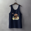 Charming Brown Dog with Butterflies and Flowers Women Tank-Top