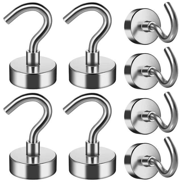 1 6-20 Pcs 16 MM Strong Magnetic Hooks Heavy Duty Wall Hooks Hanger Super Strong Neodymium Magnet Hooks for Home Kitchen Coat Cup