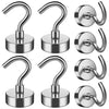 1 6-20 Pcs 16 MM Strong Magnetic Hooks Heavy Duty Wall Hooks Hanger Super Strong Neodymium Magnet Hooks for Home Kitchen Coat Cup