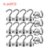 1 6-20 Pcs 16 MM Strong Magnetic Hooks Heavy Duty Wall Hooks Hanger Super Strong Neodymium Magnet Hooks for Home Kitchen Coat Cup