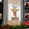 Funny Giraffe Wall Art, Humorous Animal Print, Decaf Joke Sign, Whimsical Décor, Kids Room Art, Office Wall Art, Unique Gift Idea Canvas Gallery Wraps