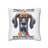 Funny Dog Coffee Quote Pillow, Humorous Dog Lover Pillow Case, Unique Pet Lover Gift, Decorative Pillow Covers, Dog Themed Decor, Fun Coffee Lover Gift Spun Polyester Square Pillowcase