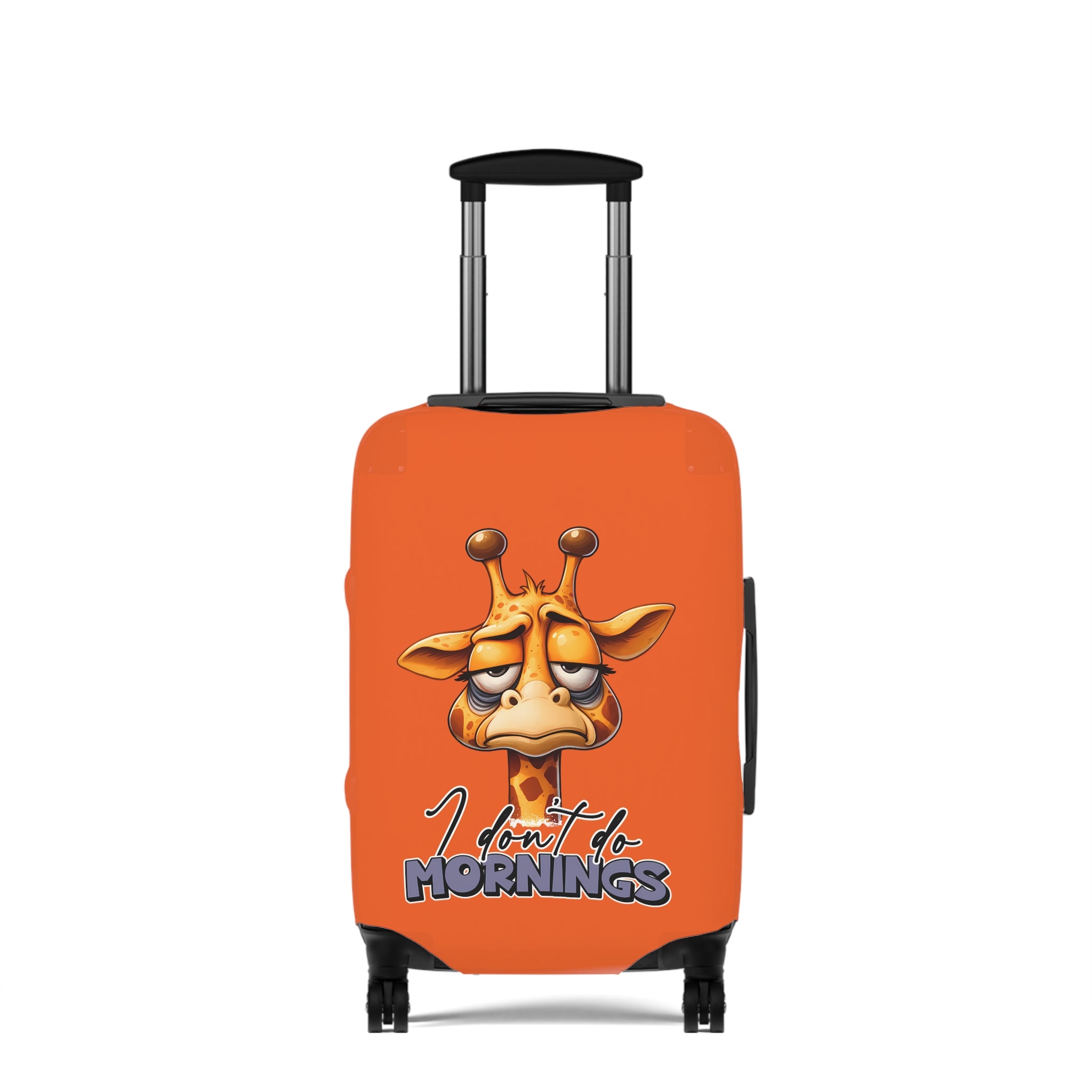 Funny Giraffe Luggage Cover, I Don't Do Mornings Luggage Cover, Cute Animal Art, Morning Humor Gift, Animal Lover Gift, Quirky Luggage Cover