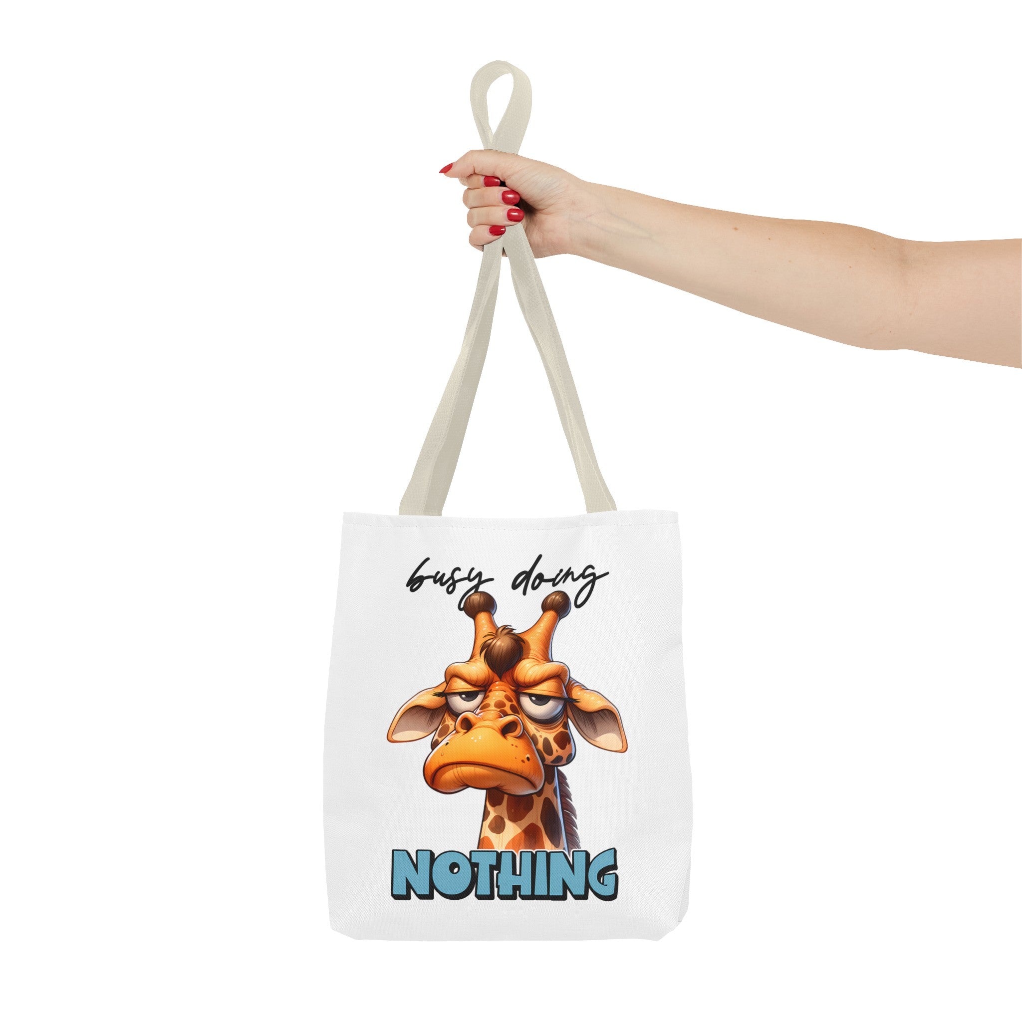 Funny Giraffe Tote Bag, Busy Doing Nothing Tote Bag, Cute Animal Design Tote Bag, Reusable Shopping Bag, Eco-friendly Gift Tote Tote Bag