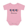 America 3 Hearts Baby Bodysuit