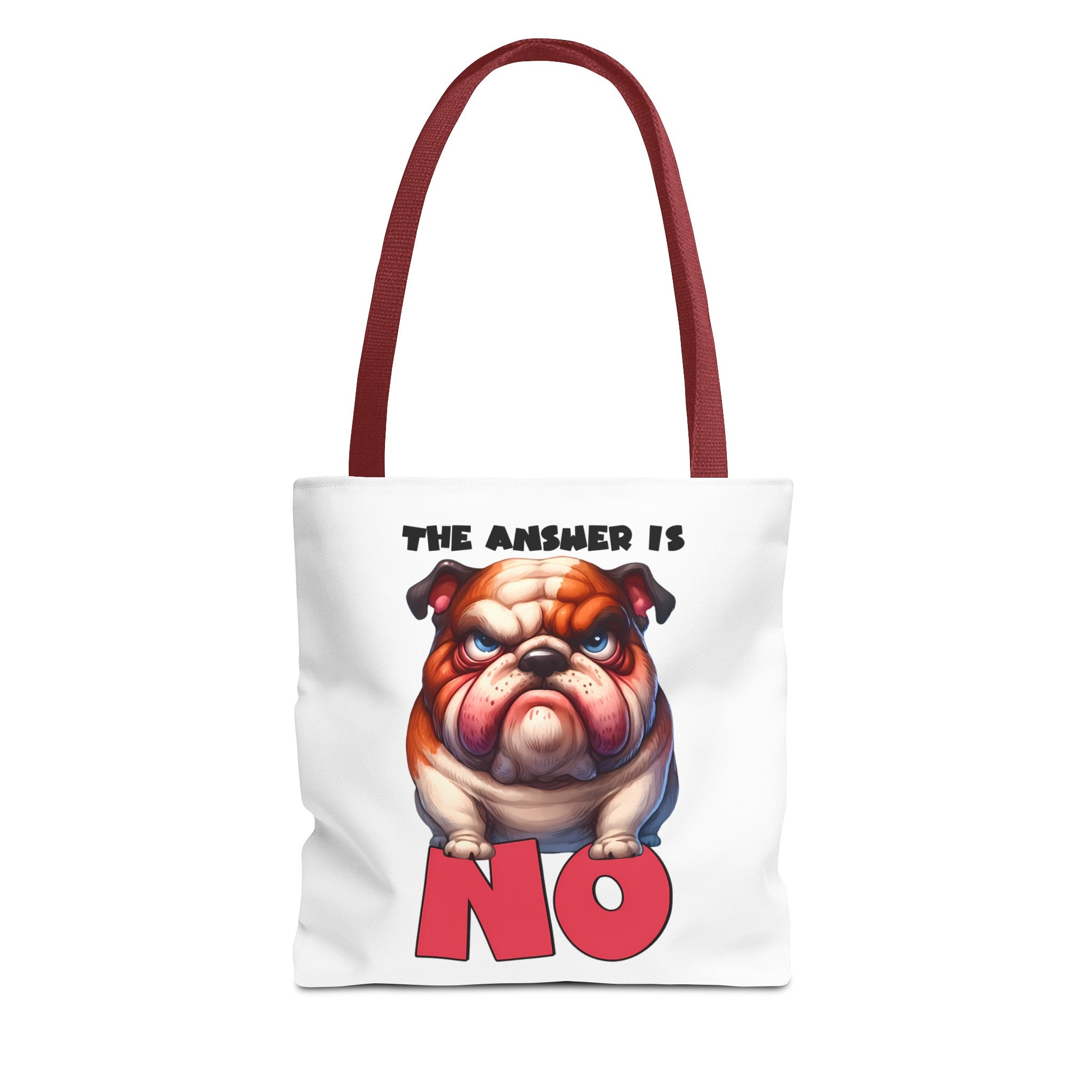 Funny Bulldog Tote Bag, The Answer Is No Graphic Tote, Cute Dog Illustration, Reusable Shopping Bag, Gift for Dog Lovers, Pet-themed Tote Tote Tote Bag