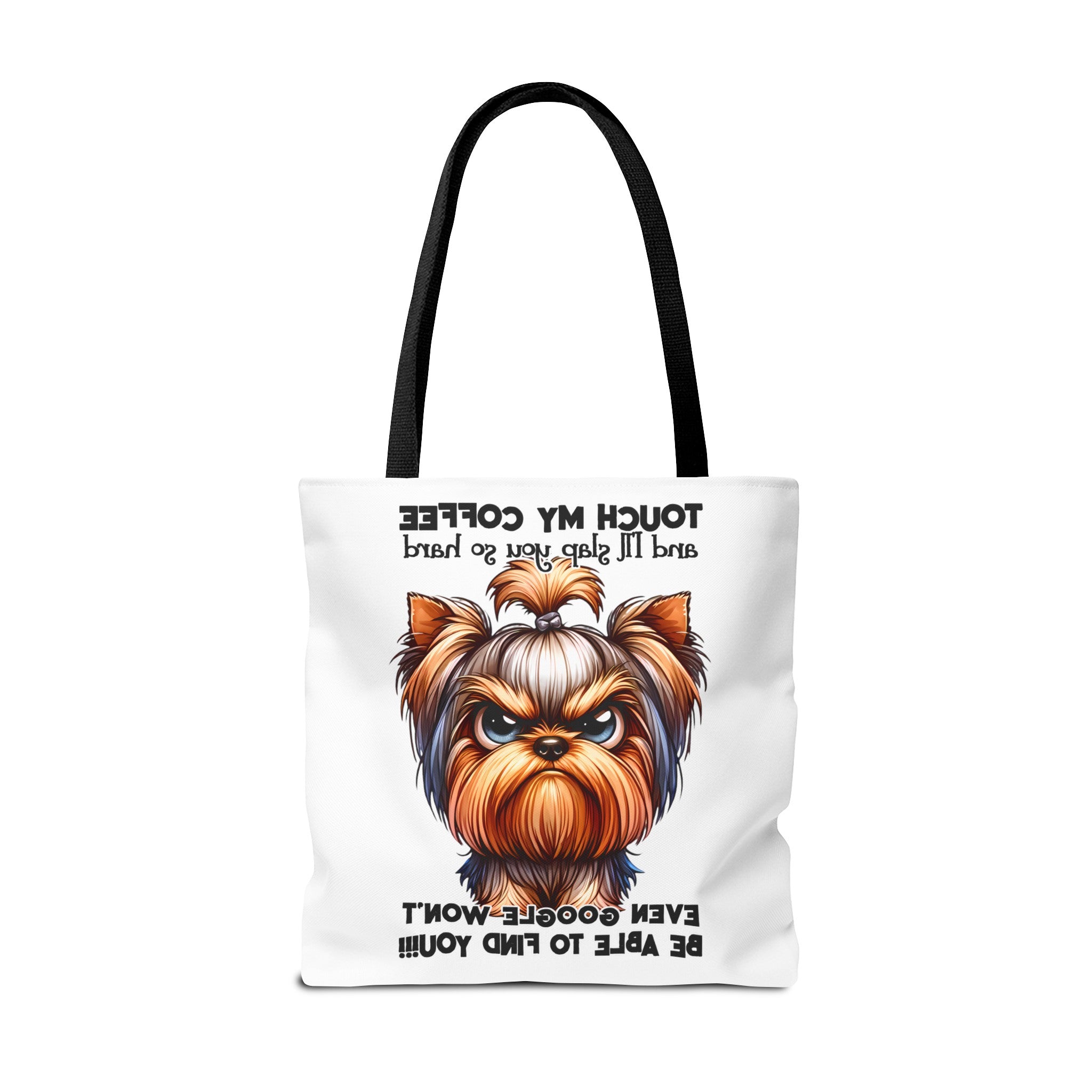 Funny Dog Tote Bag, Coffee Lover Tote Bag, Humorous Dog Art Tote, Cute Yorkshire Terrier Design, Unique Gift for Dog OwnersTote Tote Bag