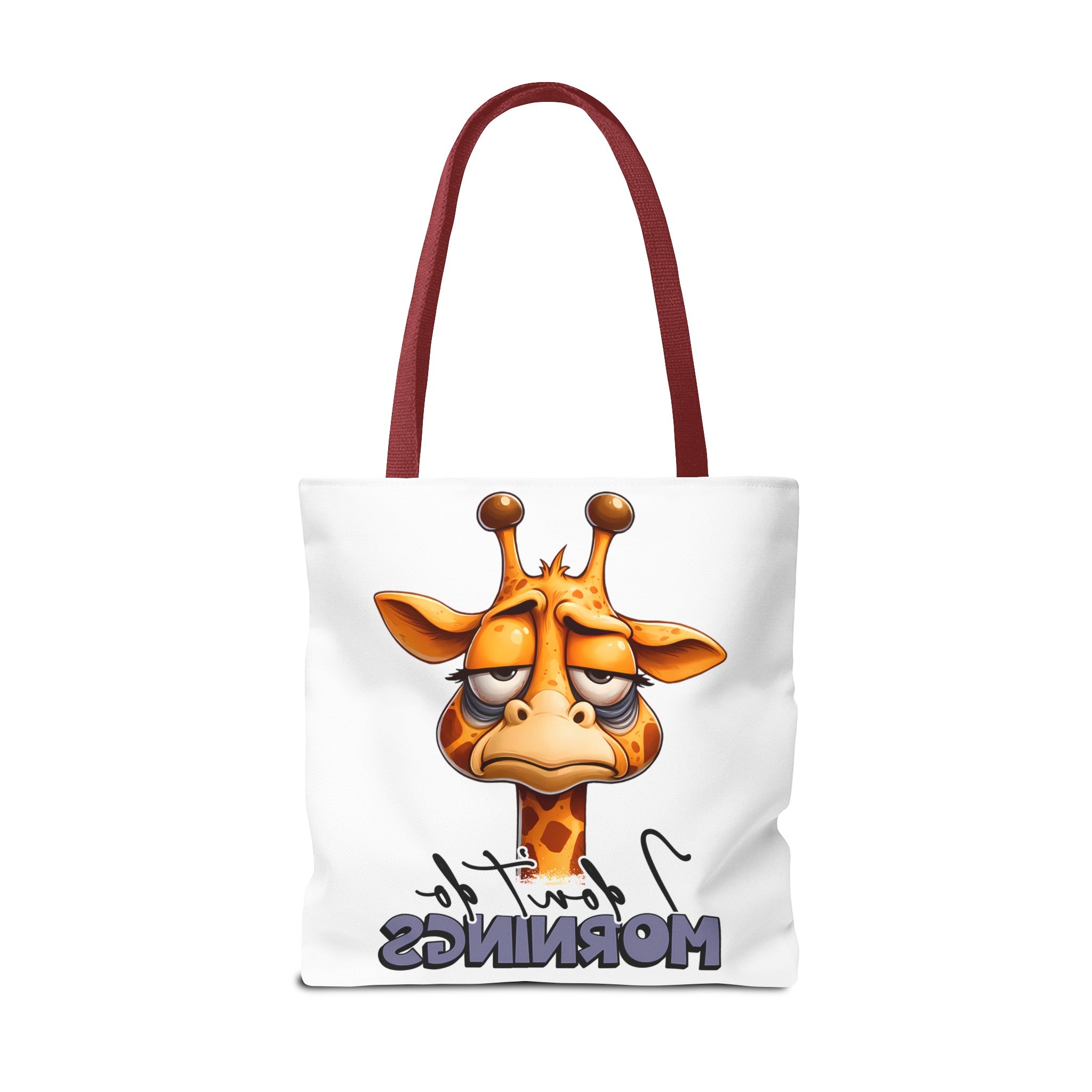 Funny Giraffe Tote Bag, I Don't Do Mornings Design, Cute Animal Quote Gift, Humorous Shopping Bag, Reusable Grocery Bag, Eco-Friendly Tote Tote Bag