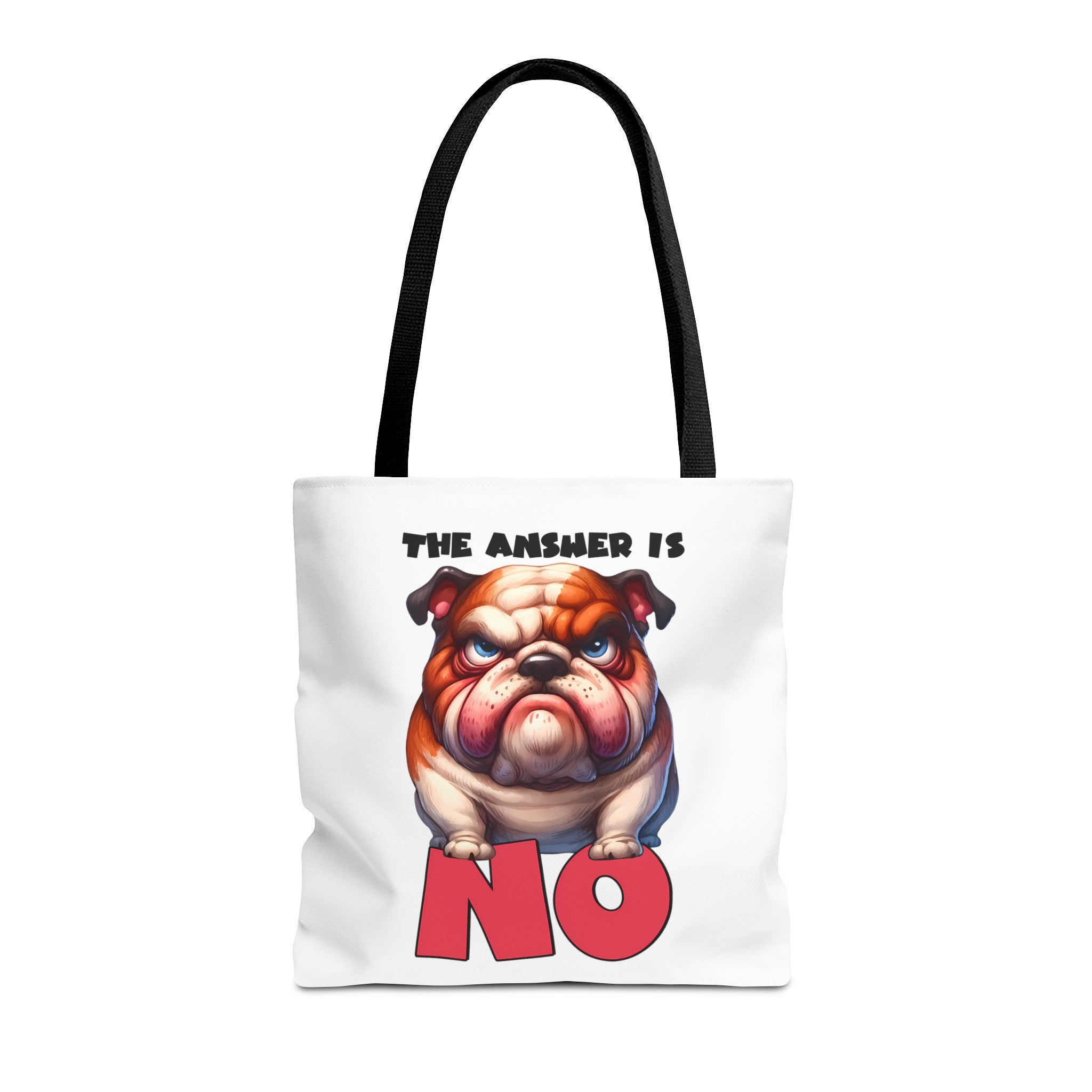 Funny Bulldog Tote Bag, The Answer Is No Graphic Tote, Cute Dog Illustration, Reusable Shopping Bag, Gift for Dog Lovers, Pet-themed Tote Tote Tote Bag