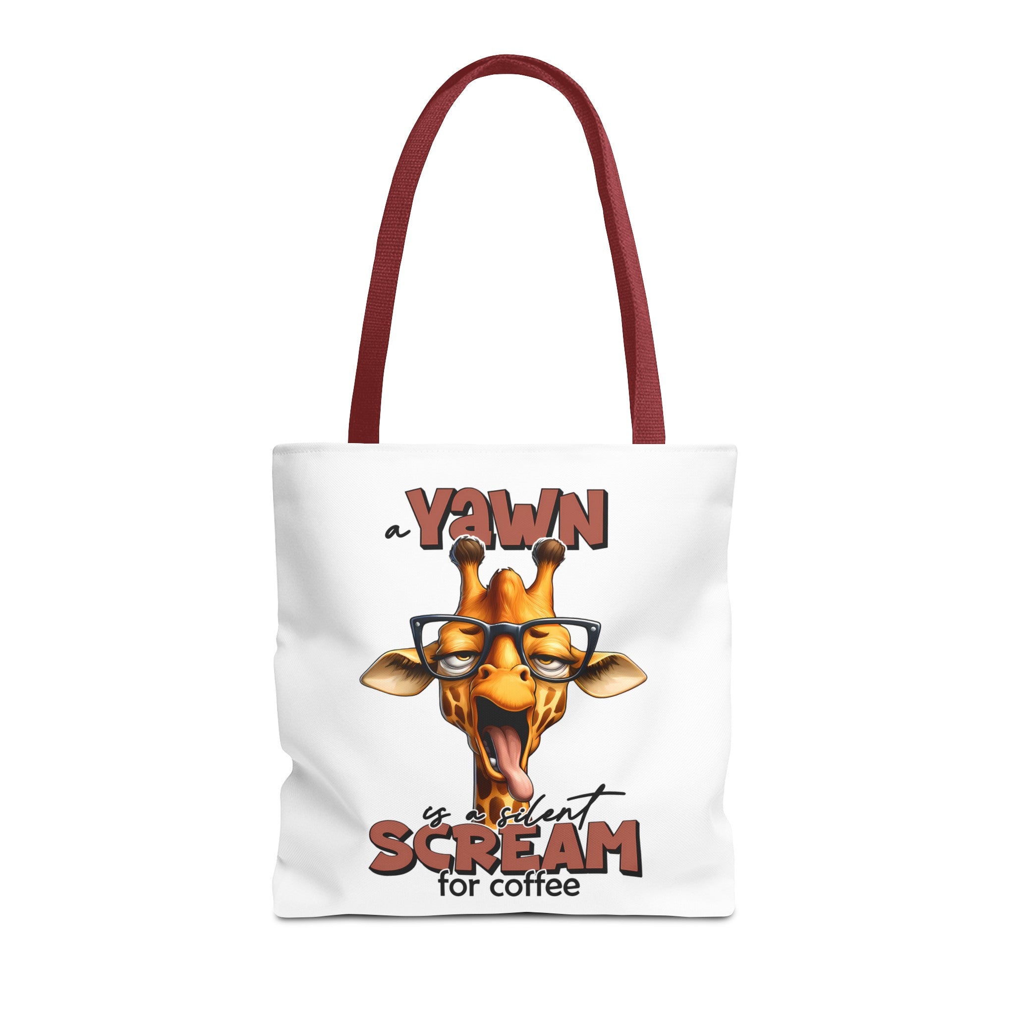 Funny Giraffe Tote Bag, A Yawn is a Silent Scream for Coffee, Cute Animal Tote, Quirky Tote Bag, Coffee Lovers Gift, Unique Tote Bag Tote Tote Bag