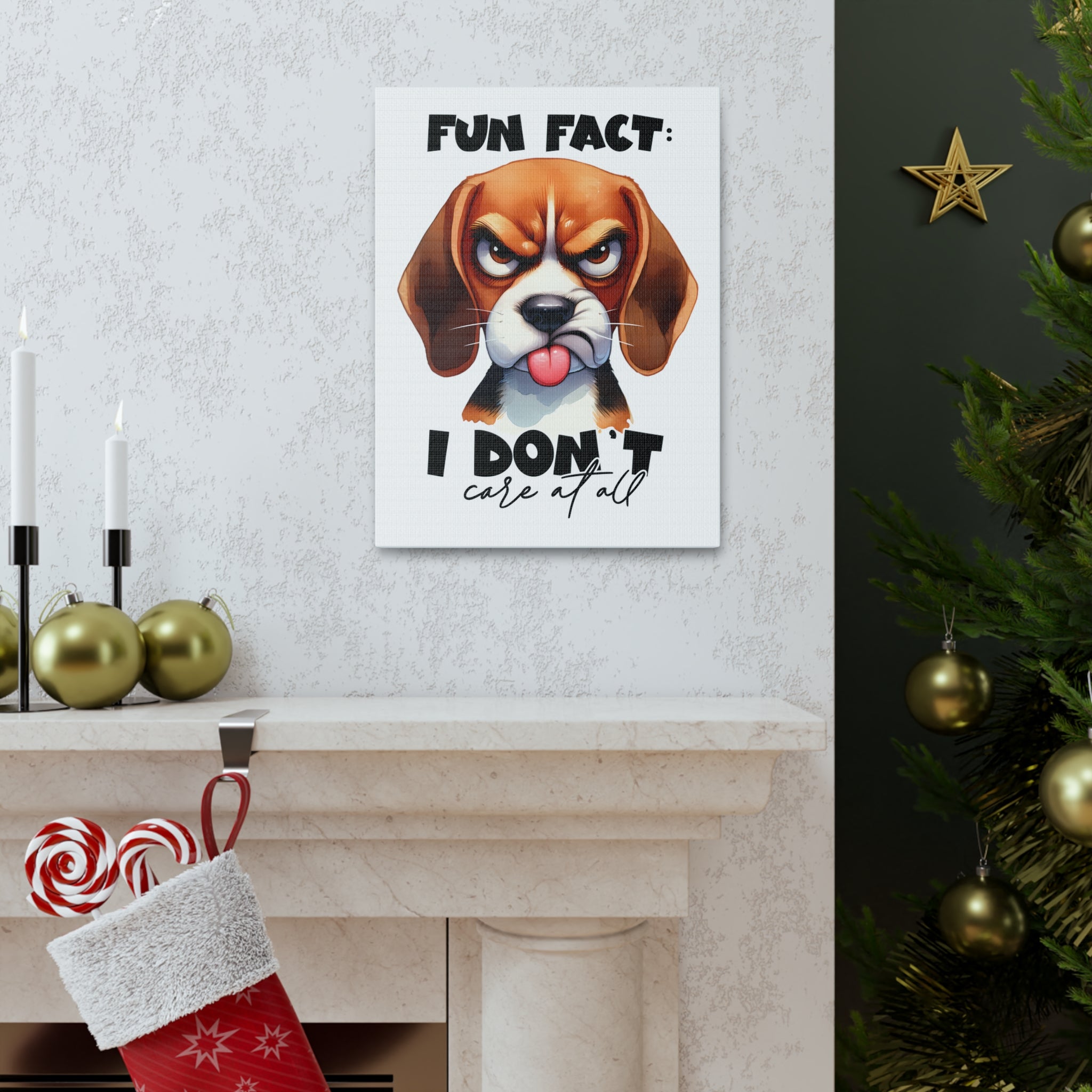 Funny Dog Wall Art, Beagle Art Print, Animal Lover Gift, Humorous Art Decor, Dog Lover Poster, Cute Dog Illustration, Bedroom Wall Art Canvas Gallery Wraps