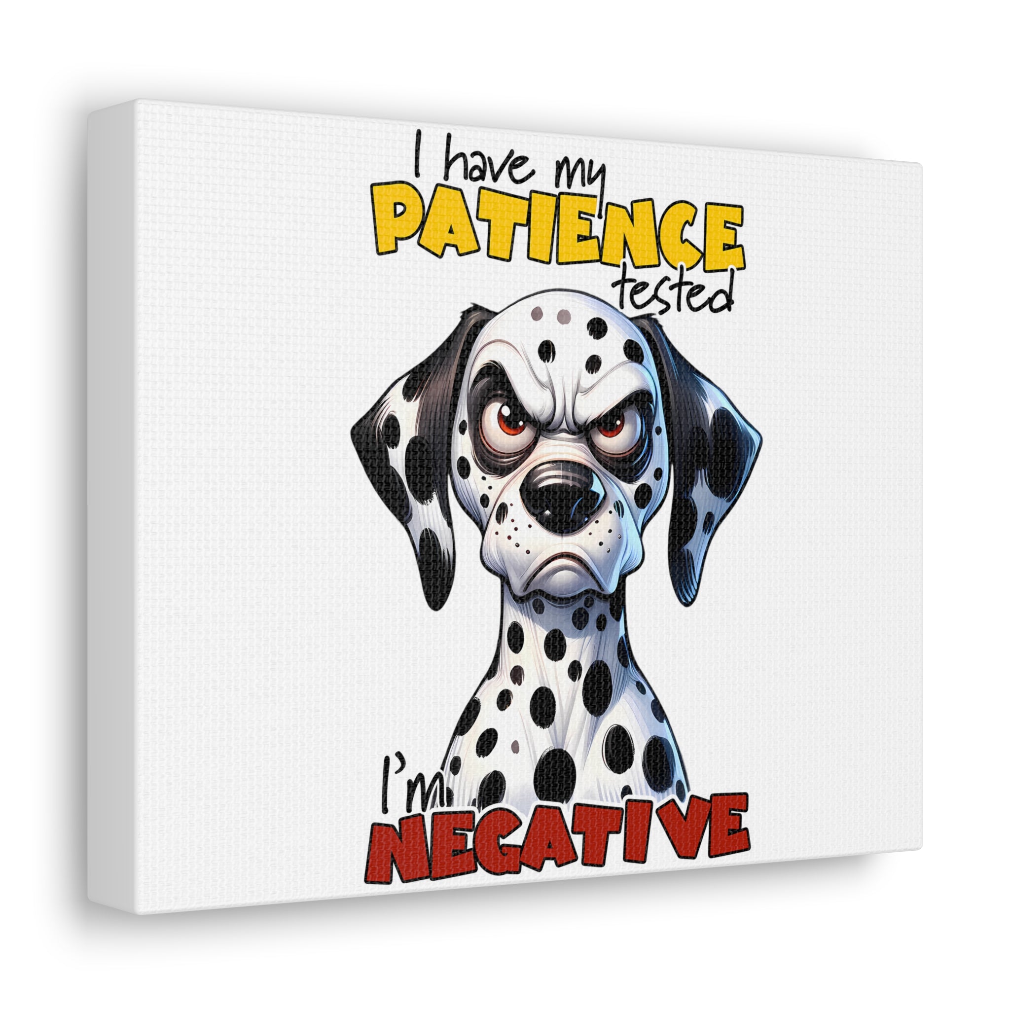 Funny Dalmatian Dog Wall Art, Pet Lover Decoration, Cute Dog Poster, Animal Humor Print, Quirky Home Decor, Gift for Dog Owners Canvas Gallery Wraps