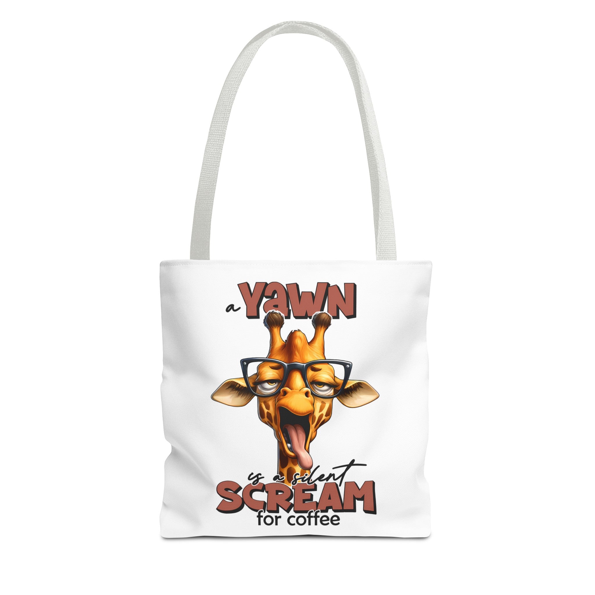 Funny Giraffe Tote Bag, A Yawn is a Silent Scream for Coffee, Cute Animal Tote, Quirky Tote Bag, Coffee Lovers Gift, Unique Tote Bag Tote Tote Bag