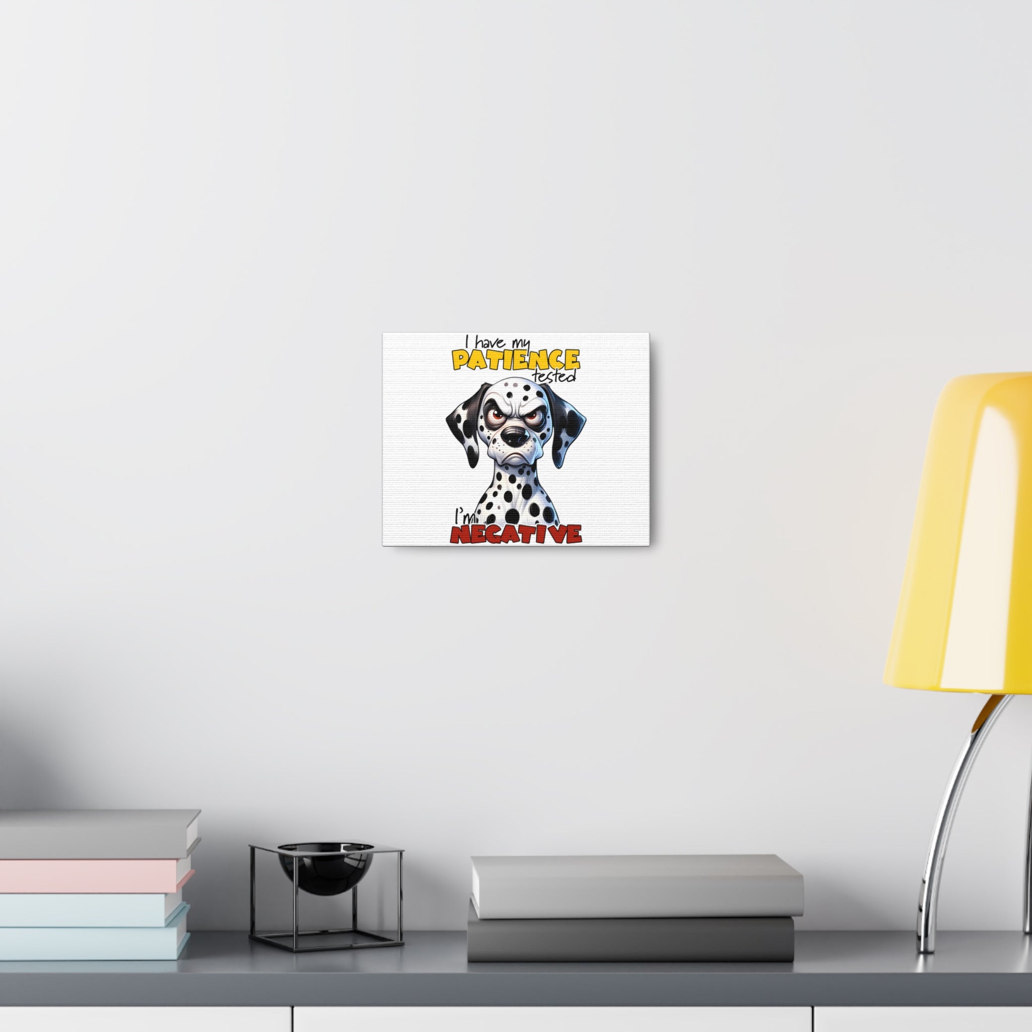 Funny Dalmatian Dog Wall Art, Pet Lover Decoration, Cute Dog Poster, Animal Humor Print, Quirky Home Decor, Gift for Dog Owners Canvas Gallery Wraps