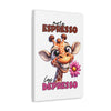 More Espresso Less Depresso Giraffe Wall Art, Cute Animal Cartoon Canvas Gallery Wrap, Funny Coffee Art Decor, Cheerful Giraffe Poster Canvas Gallery Wraps