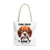 Fun Fact Dog Tote Bag, Funny Dog Tote Bag, Cute Dog Tote Bag, Animal Lover Tote Bag, Gift for Dog Lovers, Novelty Tote Bag Tote Tote Bag