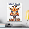 Funny Giraffe Coffee Quote Wall Art, Don't Talk To Me Before My Morning Coffee, Humorous Animal Print, Canvas Gallery Wrap Canvas Gallery Wraps