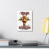 Funny Giraffe Wall Art, A Yawn is a Silent Scream for Coffee, Humorous Office Decor, Animal Lover Gift, Unique Canvas Gallery Wrap Canvas Gallery Wraps