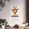 Funny Giraffe Wall Art, I Don't Do Mornings Poster, Whimsical Animal Decor, Cute Nursery Wall Art, Quirky Home Decor, Gift for Animal Lovers Matte Vertical Posters