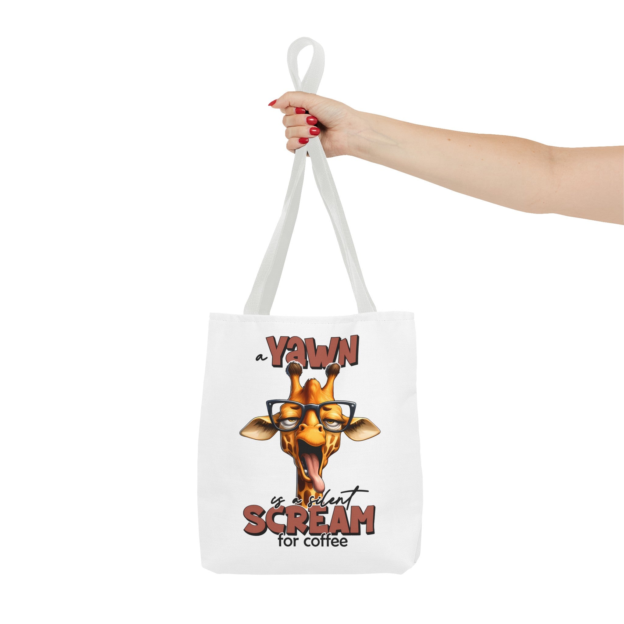 Funny Giraffe Tote Bag, A Yawn is a Silent Scream for Coffee, Cute Animal Tote, Quirky Tote Bag, Coffee Lovers Gift, Unique Tote Bag Tote Tote Bag