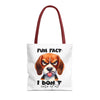 Fun Fact Dog Tote Bag, Funny Dog Tote Bag, Cute Dog Tote Bag, Animal Lover Tote Bag, Gift for Dog Lovers, Novelty Tote Bag Tote Tote Bag