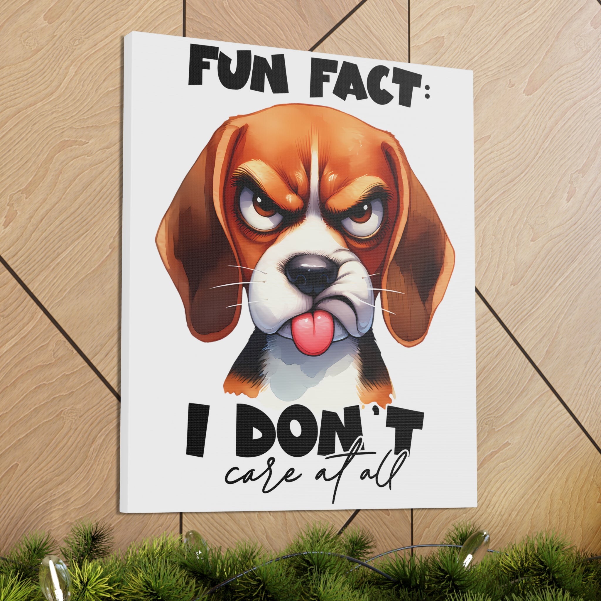 Funny Dog Wall Art, Beagle Art Print, Animal Lover Gift, Humorous Art Decor, Dog Lover Poster, Cute Dog Illustration, Bedroom Wall Art Canvas Gallery Wraps