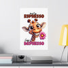 More Espresso Less Depresso Funny Giraffe Wall Art Print, Cute Animal Poster, Motivational Quote Artwork, Nursery Decor, Kids Room Decor Matte Vertical Posters